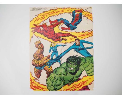 MIGHTY WORLD OF MARVEL POSTER (1972 - MARVEL UK) - Rare opportunity to obtain the mail-away poster by John Buscema that requi
