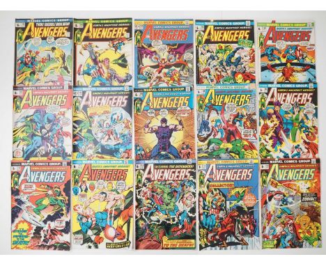 AVENGERS #101, 103-109, 113, 114, 116-120 (15 in Lot) - (1972/1974 - MARVEL - US &amp; UK Price Variant) - Includes the first