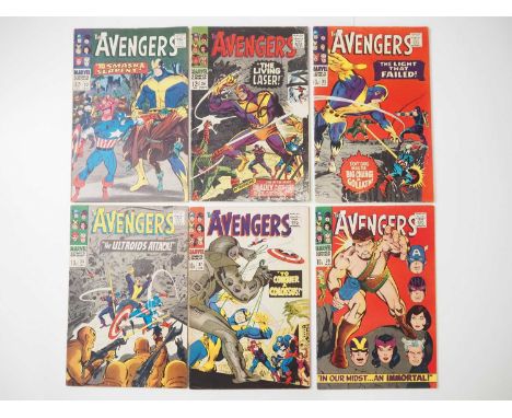 AVENGERS #33, 34, 35, 36, 37, 38 (6 in Lot) - (1966/1967 - MARVEL - US &amp; UK Price Variant) - Includes the first appearanc