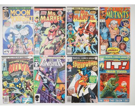 MIXED COMIC LOT (8 in Lot) - Includes MOON KNIGHT #1 + MS. MARVEL #1, 18 + NEW MUTANTS #87 + NOVA #1 + THE PUNISHER #1 + SPID