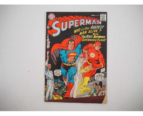 SUPERMAN #199 (1967 - DC) - The first Superman/Flash race - spoilers… it ended in a tie - Cover art by Carmine Infantino & Mu