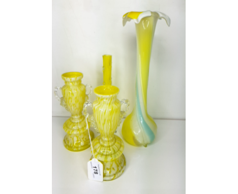 4 PIECES PROBABLY AUSTRIAN VINTAGE GLASS WARE