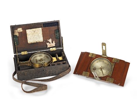A J.B. Dancer Miner's Dial, English, 19th century,signed Dancer Manchester, the magnetic compass flanked by bubble levels and