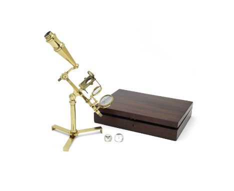 A Large Gilkerson &amp; McAll Compound and Simple Microscope,  English, 1826-1830,signed on the foot GILKERSON &amp; McALL To