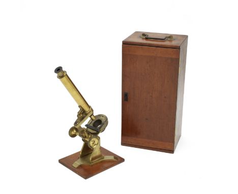 A Baker Compound Monocular Microscope, English, circa 1870,signed Baker 244 High Holborn, London, focusing by rack and pinion