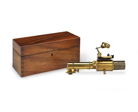A John Browning Spectroscope Microscope Accessory, English, circa 1880,signed John Browning 63 Strand, London, with micromete