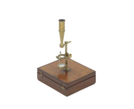 A Cary Gould-type Compound Monocular Microscope, English, circa 1830,signed Cary, London, the racked column screwing into the