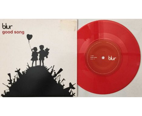 BLUR - GOOD SONG 7" (R 6619 - BANKSY SLEEVE - RED VINYL). A magnificent copy of the collectable 7" single 'Good Song' by Blur