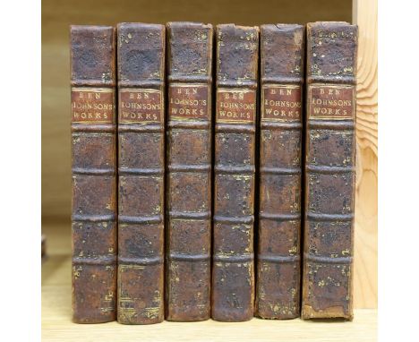 ° ° Johnson, Ben - The Works of Ben. Johnson, 6 vols, 8vo, blind panelled calf, with 12 engraved plates including portrait, J