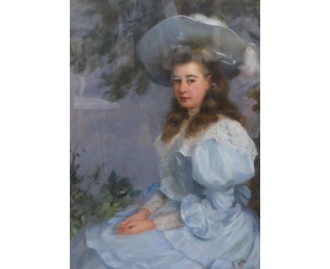 J.H. Bealley, oil on canvas, Portrait of Margherita Jonas at 16, daughter of Sir Joseph Jonas, signed, 110 x 84cm