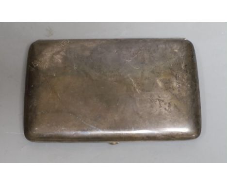 A late Victorian silver cigarette case with 1899 inscription, Mappin &amp; Webb, Sheffield, 1898, 13.1cm.