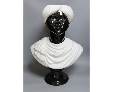 Attributed to Piero Fornasetti, a large ceramic bust of a Moor. 60cm tall