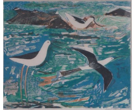 Rupert Shephard (1909-1992),Colour print, Gulls, signed in pencil, artist's proof, i 15" x 18" framed