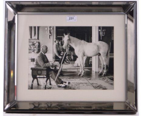 Photographic print, Lord Burners, Lady Betjeman & Arab pony, numbered from an edition 295, 10" x 12" in mirrored frame