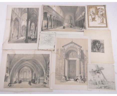 Folder of mid 20th century prints & architectural drawings