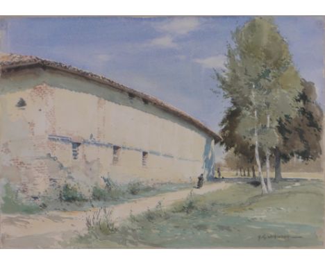 H R Wilkinson,Watercolour, continental buildings, signed, 10.5 x 15" framed