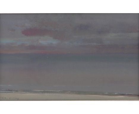 Fred Cuming R A (born 1930),Oil on board Camber beach, signed 5.5" x 9" framed