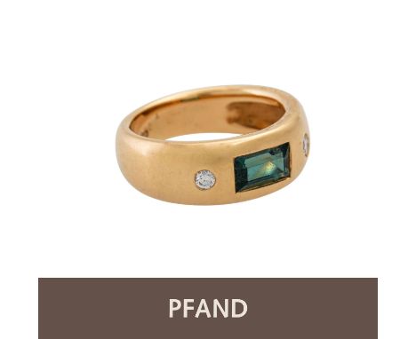   PFANDAUKTION - 1 Damenring GG 18 K   1 Damenring GG 18 K bes. mit 1 synth. Spinell und 2 Brill. ca. 0,10 ct. 8,1 Gramm. Wei