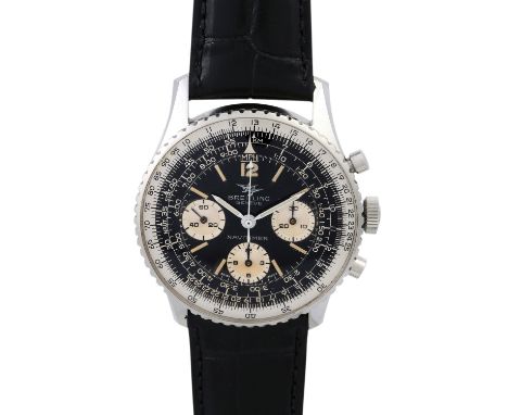   BREITLING Vintage Navitimer, Ref. 806. Herrenuhr.   Edelstahl. Handaufzug-Werk. Lederband, getauscht 03/2021, mit Stiftschl