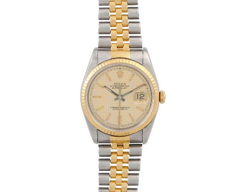   ROLEX Vintage Datejust, Ref. 16233. Armbanduhr.   Edelstahl/Gold 18K. Automatic-Werk. Deutliche Gebrauchsspuren an Band und