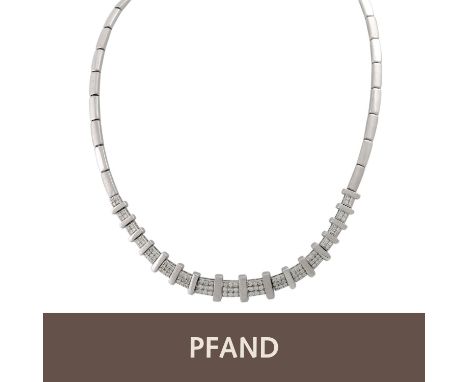   PFANDAUKTION - 1 Collier 14 K WG mit Zirkonia ( 28,3 gr.)   1 Collier 14 K WG mit Zirkonia ( 28,3 gr.) Pfandnummer +51072-0