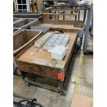 2 Heavy Duty Rolling Shallow Wooden Bins 74" X 38" X 30"