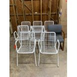 8 Mid-Century Modern Outdoor Chairs (One in rough condition, the rest in good used condition.)