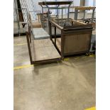 2 Heavy Duty Rolling Warehouse Carts. 1- 71" X 36" X 41". 1- 64" X 40" X 44"