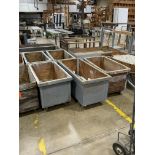 5 Heavy Duty Wooden Bins on Wheels