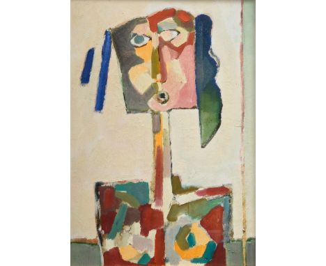 Simons, M. "Abstraktes Portrait" 1984, verso sign./dat./gewidmet "Aleke thank you for Febr. 28th with all my love, always You