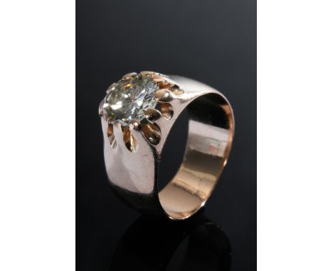 Rotgold 585 Ring mit Brillant Solitär (ca. 1.80ct/VVS-VSI/Y), 6,5g, Gr. 49