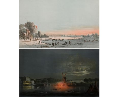 2 Heuer, Wilhelm (1813-1890) "Die Grosse Alster, Uhlenhorst, St. Georg, Hamburg" und "Das Alsterbassin, Wallhalle u. Mühlenpa