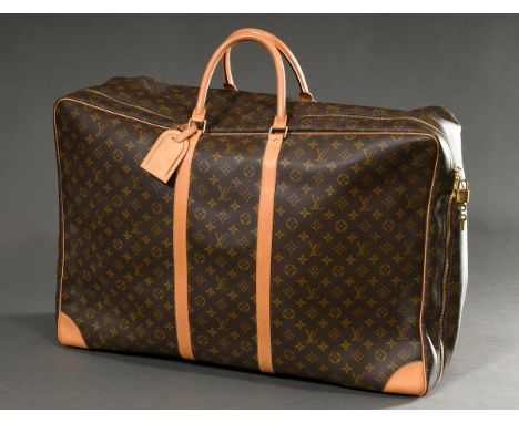 Louis Vuitton Vintage "Sirius 70" Softcase Koffer in Monogramm Canvas mit goldfarbenem Zwei-Wege Reißverschluss und hellem Le