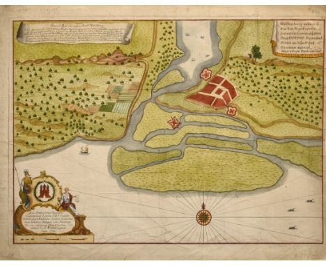 Unbekannter Stecher des 18.Jh. (Leo Loeser Wolf?) "Grund Riß der alten Stadt Hamburg" (Anno 803, zur Zeit Karls des Großen, n