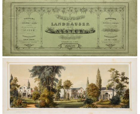 Ruths, Valentin (1825-1905) "Panorama der Landhäuser an der Alster bis nach Harvestehude", Folge von 9 farbig lithographierte