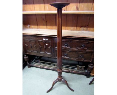 A torchere, the reeded column with wheat-ear and further detail raised on swept tripod supports