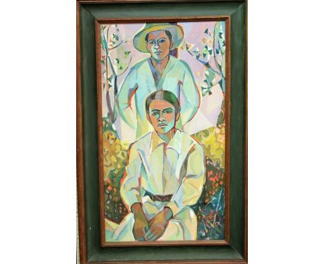 Christina Brooks (20th century) - Portrait of two Mediterranean gentleman, monogrammed and dated 70, oil on canvas, 90 x 50cm