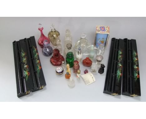 A mixed lot to include a quantity of various vintage and antique scent bottles and others