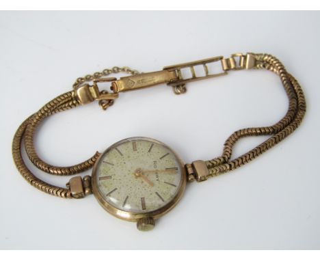 Vintage ladies rotary lug head ladies watch upon a 9ct snake chain