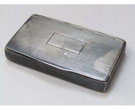 A late Georgian engine turned silver snuff box, the hinged lid enclosing a gilt interior, maker TS, Birmingham 1829, 7.5cm lo