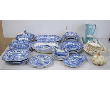 Copeland Spode's 'Italian' pattern dinner service, including: six place settings, tureens, serving plates, and other items; a