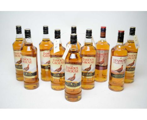 Ten bottles of The Famous Grouse Scotch Whisky, each 1ltr. 