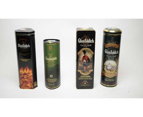 Four bottles of Glenfiddich, including: Glenfiddich Single Malt Scotch Whisky 12 Years Old; Glenfiddich Special Reserve Singl