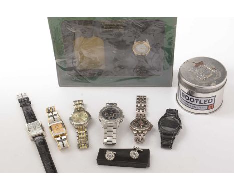 A group of wristwatches: including; Timex, Sekonda, and a box Litchfield gift set.