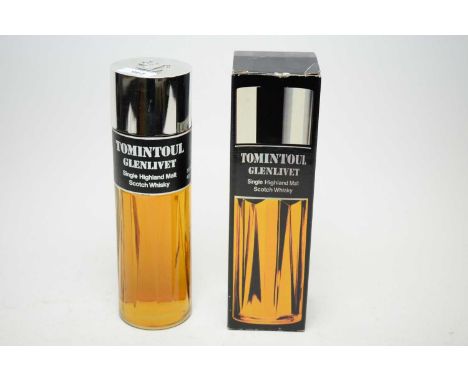 Tomintoul Glenlivet Single Highland Malt Scotch Whisky, in box; and another, lacking box. (2) 