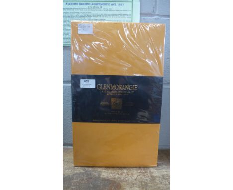A Glenmorangie Highland Single Malt Scotch Whisky drinks set with two glass tumblers, sealed