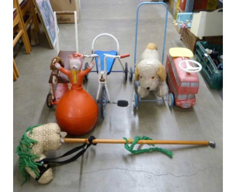 Children's ride on toys, a Rupert The Bear space hopper and a Raleigh tricycle **PLEASE NOTE THIS LOT IS NOT ELIGIBLE FOR POS