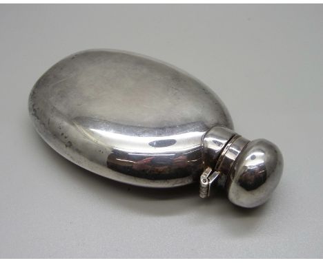 A silver hip flask, 106g 