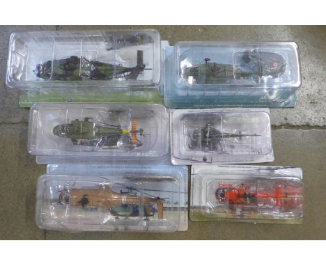 Six 1:72 scale Amer Com helicopters 