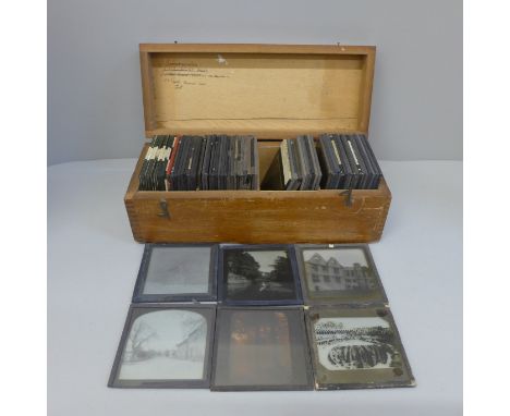 A collection of Victorian magic lantern slides; Landmarks and Family Life 